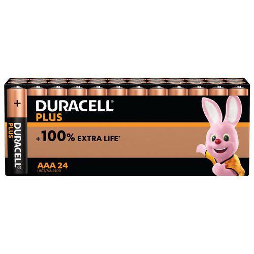 Pile Alcaline AAA Plus 100 % - 24 unités - Duracell