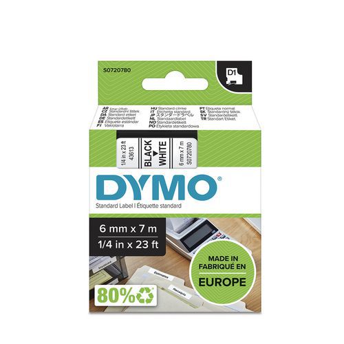Bandkassette D1, Breite 6 mm - Dymo Bandkassette D1, Breite 6 mm - Dymo