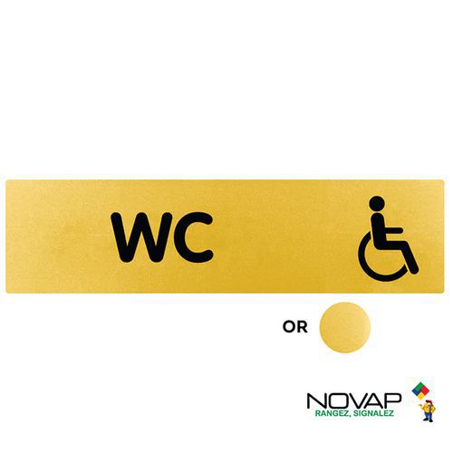 Türschild aus Plexiglas - Behinderten-WC - Gold/Silber - Novap Türschild aus Plexiglas - Behinderten-WC - Gold/Silber - Novap