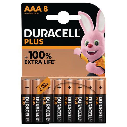 Alkali-Batterie AAA Plus 100 % - 8 Stück - Duracell