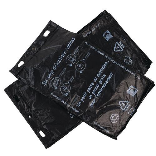 Hundekotbeutel PEHD schwarz mit Perforation 2500 Beutel - Manutan Expert