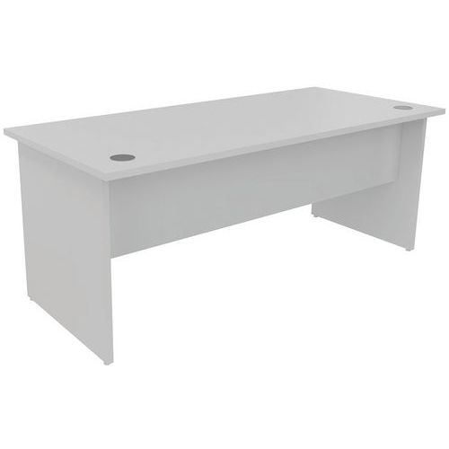 Bureau droit - Piétement panneau - Gris - Manutan Expert Bureau droit - Piétement panneau - Gris - Manutan Expert