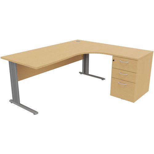 Kompakter Schreibtisch mit Container - Buche - Manutan Expert Kompakter Schreibtisch mit Container - Buche - Manutan Expert