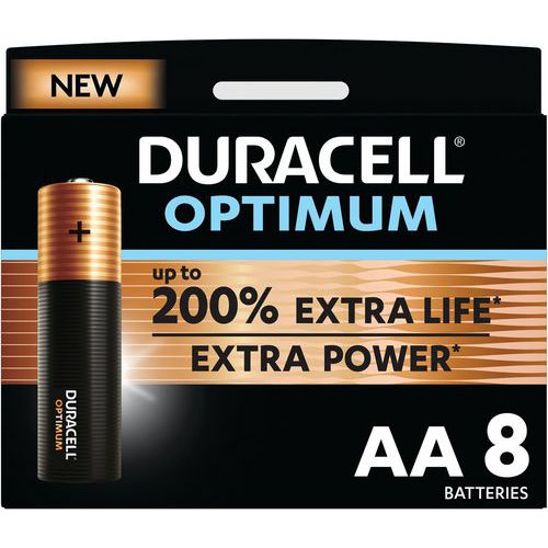 Pile Alcaline Optimum AA - 8 unités - Duracell