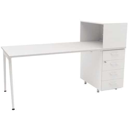 Schreibtisch fürs Homeoffice mit Ablagemöglichkeiten Ara X3 - weiß