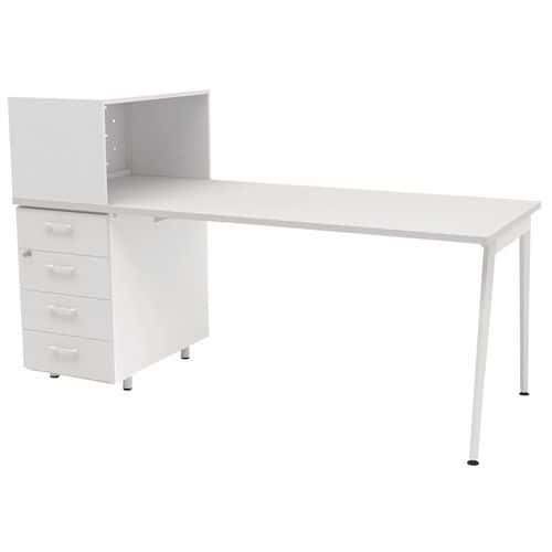 Schreibtisch fürs Homeoffice mit Ablagemöglichkeiten Ara X3 - weiß
