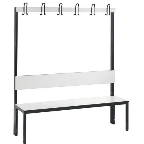 Banc bois à patères avec dossier Basic Plus - avec et sans grille - CP