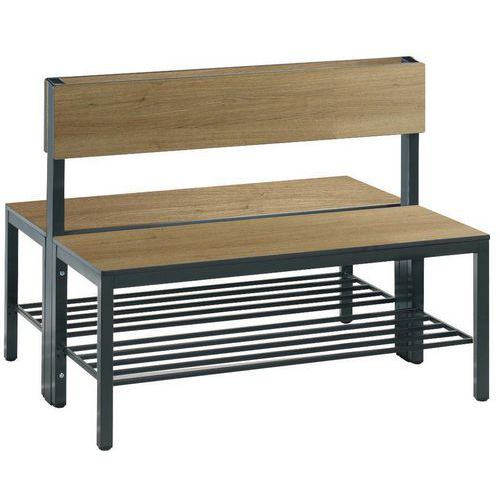 Banc bois double face dossier Basic Plus - avec et sans grille - CP