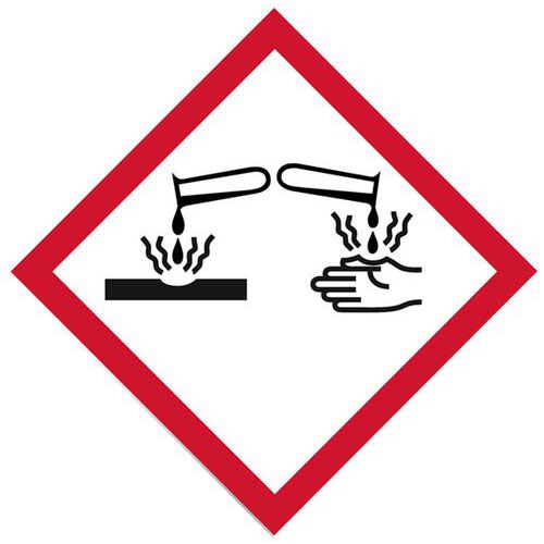 Rohrleitungskennzeichnung GHS05 - Korrosiv ‑ Systemtext Rohrleitungskennzeichnung GHS05 - Korrosiv ‑ Systemtext