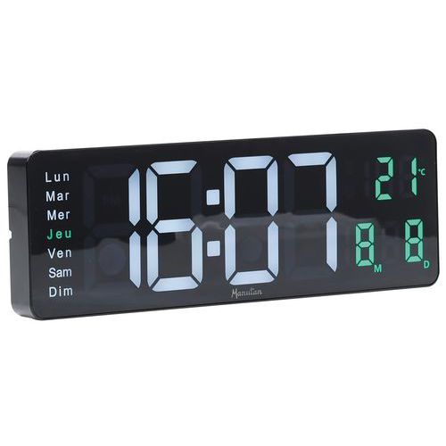 Horloge murale LED rectangulaire - Manutan Expert