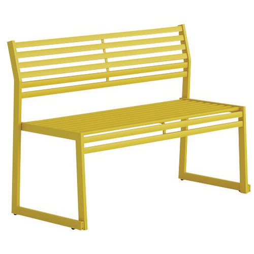 Banc avec dossier en acier galvanisé - 120 cm - Urbantime