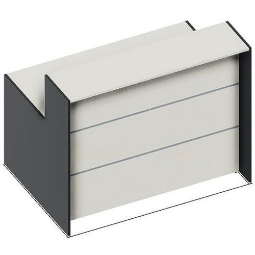 Tresen für den Empfangsbereich Bari - rechtes Modul, kompakt