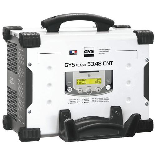 Chargeur de batterie GYSFLASH 53.48 CNT FV - Câbles 5 m - Gys