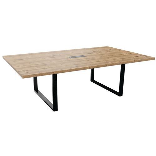 Table de conférence L240 x P140 cm pied ruban noir Table de conférence L240 x P140 cm pied ruban noir