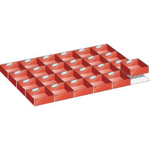 Kunststoffbehälter für Schubladen LISTA – Breite 102 cm