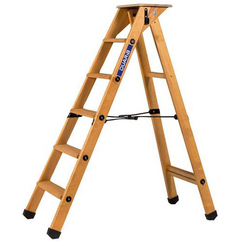 Profi-Trittleiter Lyonnais aus Holz, 3 bis 6 Stufen - Duarib