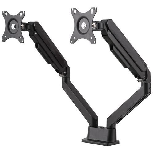Bras porte-écran articulé ergonomique double noir - Manutan Expert Bras porte-écran articulé ergonomique double noir - Manutan Expert