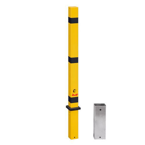 Lackierter Stahlpfosten, 70 x 70 mm, gelb/schwarz - Croso