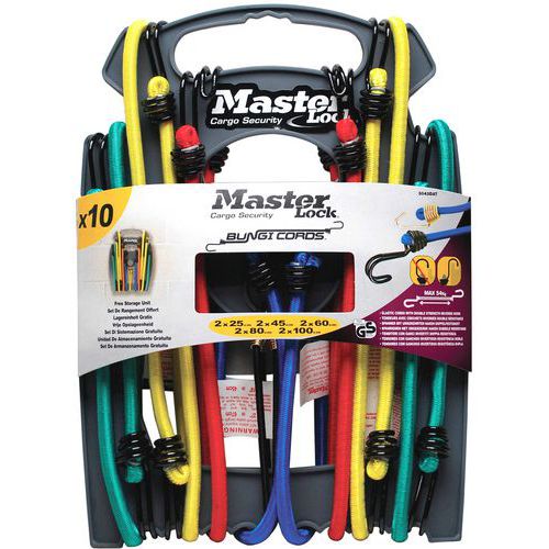 Gummispannseil Twin Wire™ mit Aufbewahrungsvorrichtung - 10er Pack - Master Lock