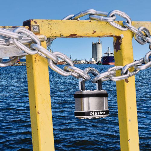 Vorhängeschloss mit Schlüsseln aus gewalztem Stahl mit Edelstahlschutz - Master Lock Vorhängeschloss mit Schlüsseln aus gewalztem Stahl mit Edelstahlschutz - Master Lock