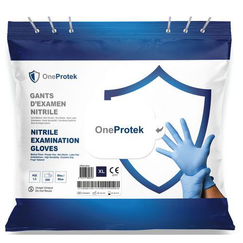 Gant jetable en nitrile condtionné en sachet - OneProtek