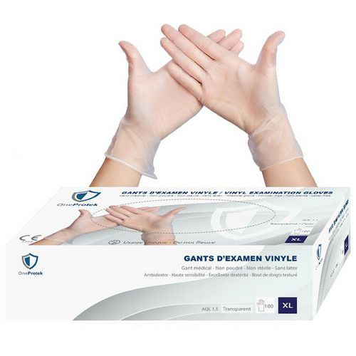 Einweghandschuh aus Vinyl, transparent - OneProtek Einweghandschuh aus Vinyl, transparent - OneProtek