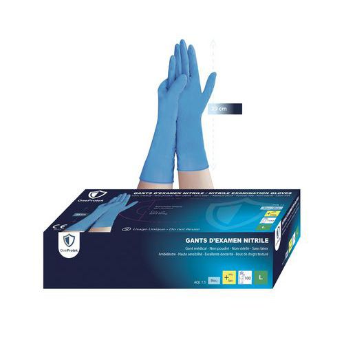 Einweghandschuhe aus Nitril mit langer Stulpe - OneProtek Einweghandschuhe aus Nitril mit langer Stulpe - OneProtek