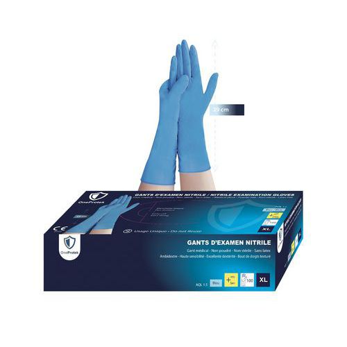 Einweghandschuhe aus Nitril mit langer Stulpe - OneProtek Einweghandschuhe aus Nitril mit langer Stulpe - OneProtek