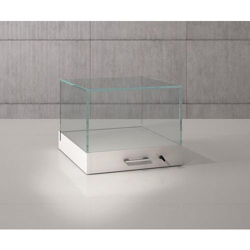 Vitrine mit Glashaube zum Hinstellen, 50 x 51 x 41 cm, weiß - Sarazino Vitrine mit Glashaube zum Hinstellen, 50 x 51 x 41 cm, weiß - Sarazino