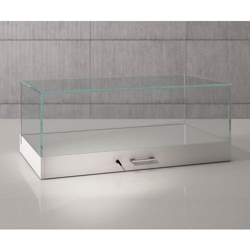 Vitrine mit Glashaube zum Hinstellen, 100 x 51 x 41 cm, weiß - Sarazino Vitrine mit Glashaube zum Hinstellen, 100 x 51 x 41 cm, weiß - Sarazino