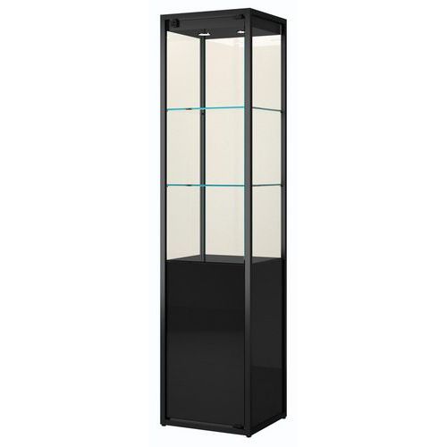 Vitrine exposition avec rangement - 45x45x190 cm - Sarazino Vitrines