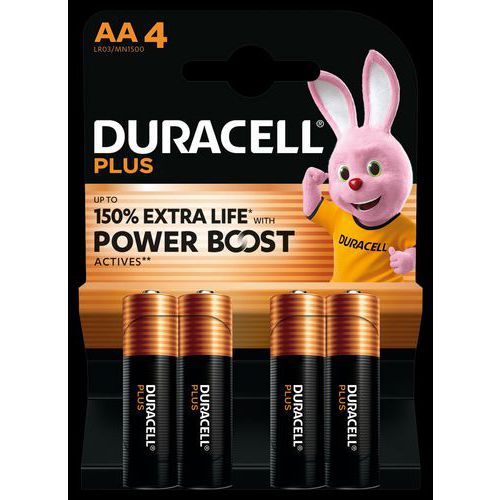 Alkali-Batterie AA Plus Powerboost - 4 Stück - Duracell Alkali-Batterie AA Plus Powerboost - 4 Stück - Duracell