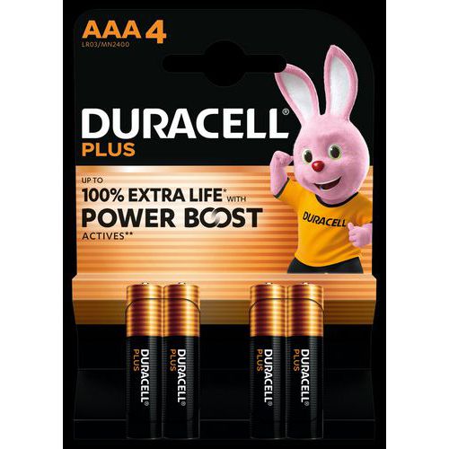 Alkali-Batterie AAA Plus Powerboost - 4 Stück - Duracell Alkali-Batterie AAA Plus Powerboost - 4 Stück - Duracell