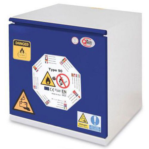 Niedriger Schrank mit 90 Minuten Brandschutz für Lithium-Ionen-Batterien
