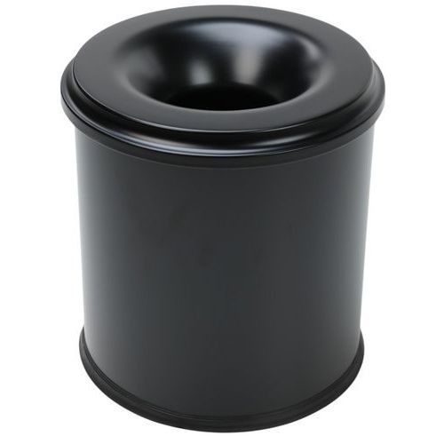 Poubelle antifeu Manutan - 20 L à 110 L - Noir ou Gris - Manutan Expert