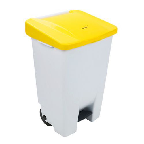 Poubelle mobile à pédale - Ergonomique - Tri sélectif - 80 L - Manutan Expert