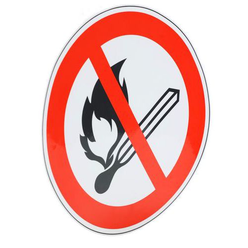 Panneau interdiction Flamme nue interdite adhésif- Manutan Expert Panneau interdiction Flamme nue interdite adhésif- Manutan Expert