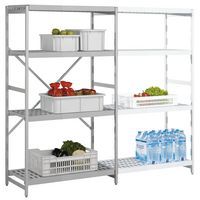 Lebensmittelregal aus Aluminium Norm 12 - Fachboden aus Polystyrol - Hupfer