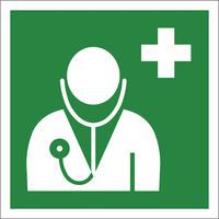 Panneaux de secours, ISO 7010, 200 x 200 mm, Médecin