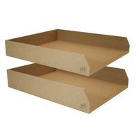 Lot de 2 corbeilles courrier A4+ Savana kraft - Oxford