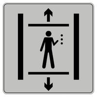 Piktogramm aus Polystyrol, ISO 7001 - Behindertenaufzug