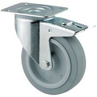 Lenkrolle mit Platte und Feststeller - Tragkraft 150 bis 400 kg