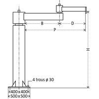 SäulenschwenkkranH = Höhe unterhalb des ArmsP = Tragkraft