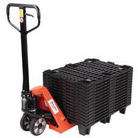 Handhubwagen 2 t, 800 mm + 15 Paletten 800x600 mm - Manutan Expert