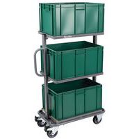 Wagen mit Platten und 3 Euronorm-Behältern, 60 L - Manutan Expert