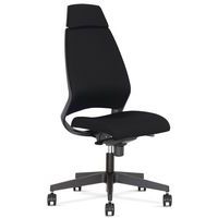 Bürostuhl Kenari - Stoff-Rückenlehne - Schwarz - Ohne Armlehnen - Nowystyl