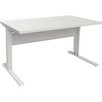 ADEMA+ Bureau 80x80 cm plateau méla Blanc/piétement argent