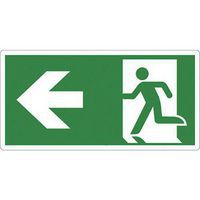 Schild - Notausgang Pfeil nach links - PVC - Manutan Expert