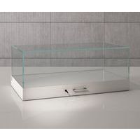 Vitrine mit Glashaube zum Hinstellen, 100 x 51 x 41 cm, weiß - Sarazino