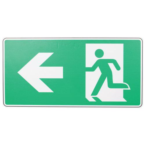 Schild - Notausgang Pfeil nach links - PVC - Manutan Expert